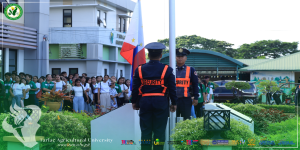 CAPTURED IN LENS | The Tarlac Agricultural University (TAU) holds its flag-raising ceremony in front of the Learning Resource Center (LRC) on 26 August, with the Budgeting Unit serving as host