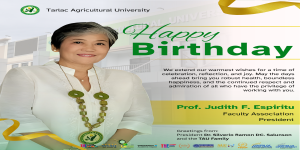 𝓣𝓸𝓪𝓼𝓽𝓼 & 𝓦𝓲𝓼𝓱𝓮𝓼  Prof. Judith F. Espiritu, President of the Faculty Association (FA)