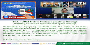 𝐓𝐀𝐔-𝐂𝐁𝐌 𝐟𝐨𝐬𝐭𝐞𝐫𝐬 𝐛𝐮𝐬𝐢𝐧𝐞𝐬𝐬 𝐩𝐫𝐚𝐜𝐭𝐢𝐜𝐞𝐬 𝐭𝐡𝐫𝐨𝐮𝐠𝐡 𝐭𝐫𝐚𝐢𝐧𝐢𝐧𝐠 𝐨𝐧 𝐜𝐫𝐨𝐬𝐬-𝐜𝐮𝐥𝐭𝐮𝐫𝐚𝐥 𝐞𝐧𝐭𝐫𝐞𝐩𝐫𝐞𝐧𝐞𝐮𝐫𝐬𝐡𝐢𝐩