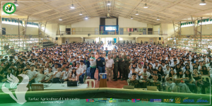 𝐂𝐀𝐏𝐓𝐔𝐑𝐄𝐃 𝐈𝐍 𝐋𝐄𝐍𝐒 | The Tarlac Agricultural University (TAU) welcomes its new students to the National Service Training Program (NSTP) Orientation at the Gilberto O. Teodoro Multipurpose Center on 16 August.