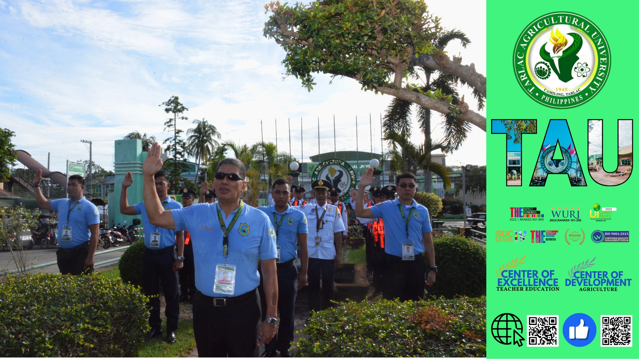 𝐂𝐀𝐏𝐓𝐔𝐑𝐄𝐃 𝐈𝐍 𝐋𝐄𝐍𝐒 | The Department of Research and Development (DRD), led by its Director Dr. Ma. Elena T. Caguioa, spearheads this week's flag-raising ceremony with a blend of formalities and celebratory events in front of the Gilberto O. Teodoro Multipurpose Center. 