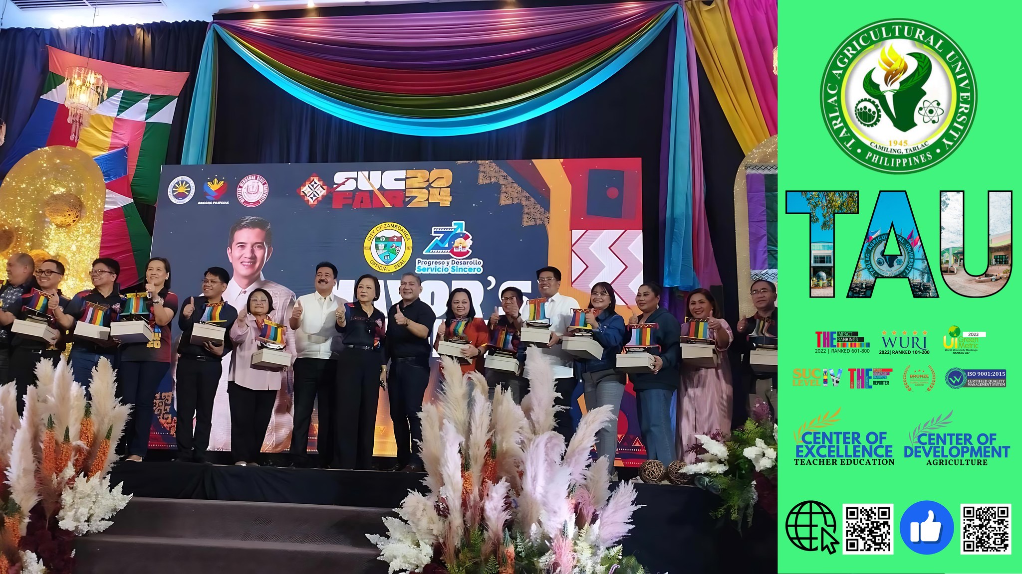 𝐂𝐀𝐏𝐓𝐔𝐑𝐄𝐃 𝐈𝐍 𝐋𝐄𝐍𝐒 | Joining his fellow SUC Presidents, Dr. Silverio Ramon DC. Salunson, Tarlac Agricultural University (TAU) President, attends the Mayor’s Night, one of the main events of the 2024 SUC Fair, at the Garden Orchid Convention Center, Zamboanga City, 10 July