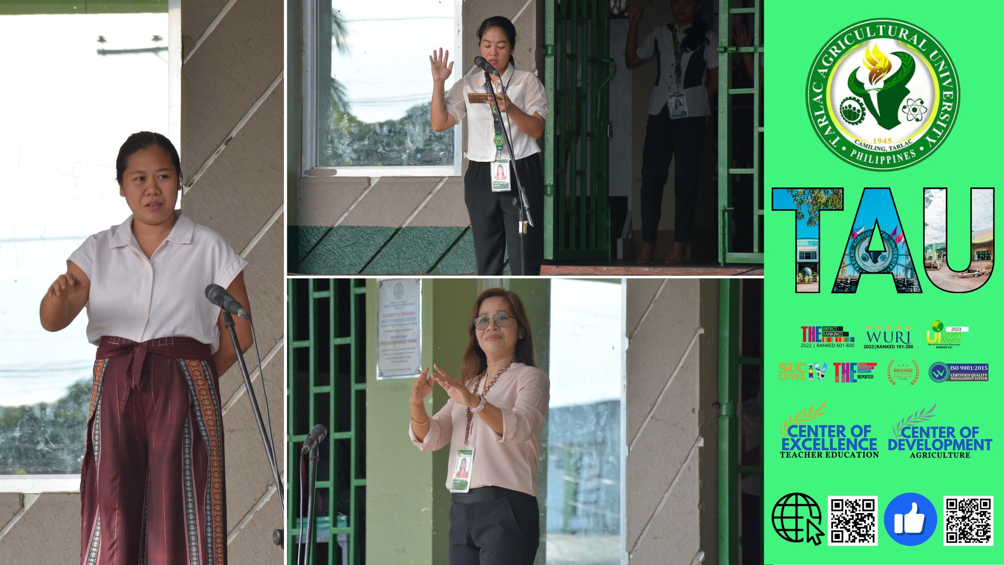 𝐂𝐀𝐏𝐓𝐔𝐑𝐄𝐃 𝐈𝐍 𝐋𝐄𝐍𝐒 | Leading the flag-raising ceremony on 15 July is the Department of Extension and Training (DET) team, headed by its OIC Director Dr. Agnes C. Perey and Assistant Director Ms. Myrje J. Patricio.
