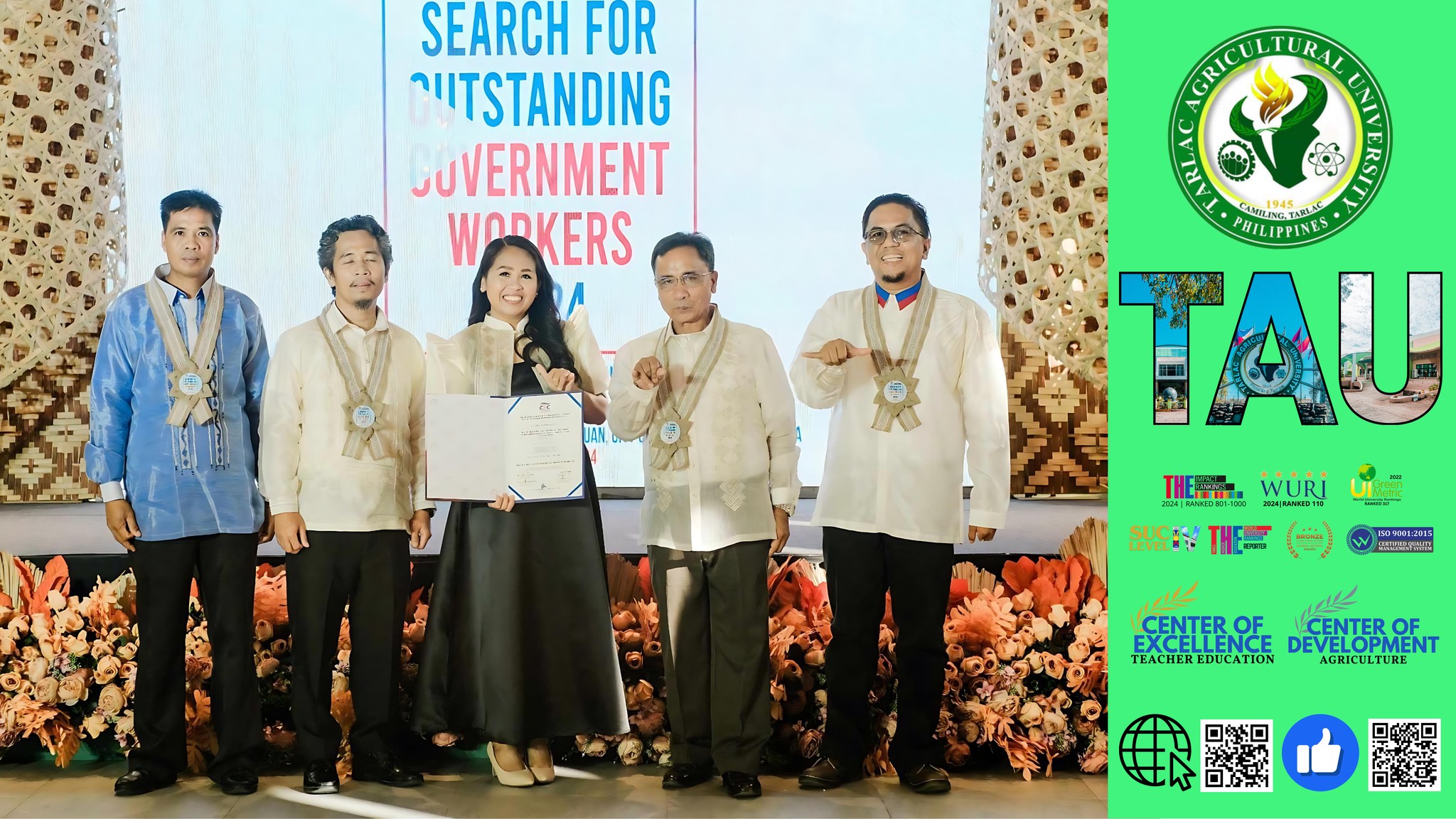 𝐔𝐍𝐈𝐕𝐄𝐑𝐒𝐈𝐓𝐘 𝐁𝐔𝐋𝐋𝐄𝐓𝐈𝐍 | Tarlac Agricultural University CSC PAGASA Award (Group Category)