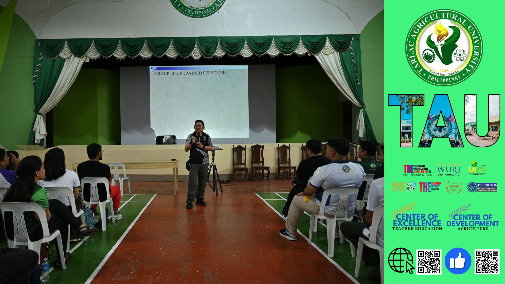 𝐂𝐀𝐏𝐓𝐔𝐑𝐄𝐃 𝐈𝐍 𝐋𝐄𝐍𝐒 | Select faculty members and non-teaching personnel of Tarlac Agricultural University (TAU) are enjoined at the Gilberto O. Teodoro Multipurpose Center, 9 September