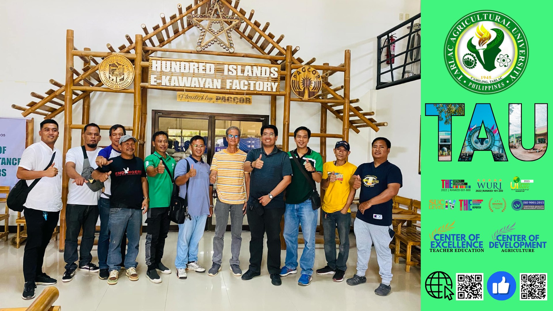 𝐂𝐀𝐏𝐓𝐔𝐑𝐄𝐃 𝐈𝐍 𝐋𝐄𝐍𝐒 |  The Tarlac Agricultural University (TAU) headed by its President Dr. Silverio Ramon DC. Salunson, together with Mr. Julius U. Basilio, Project In-Charge of the TAU Engineered Bamboo, and Dr. Jay-Ar De Mayo