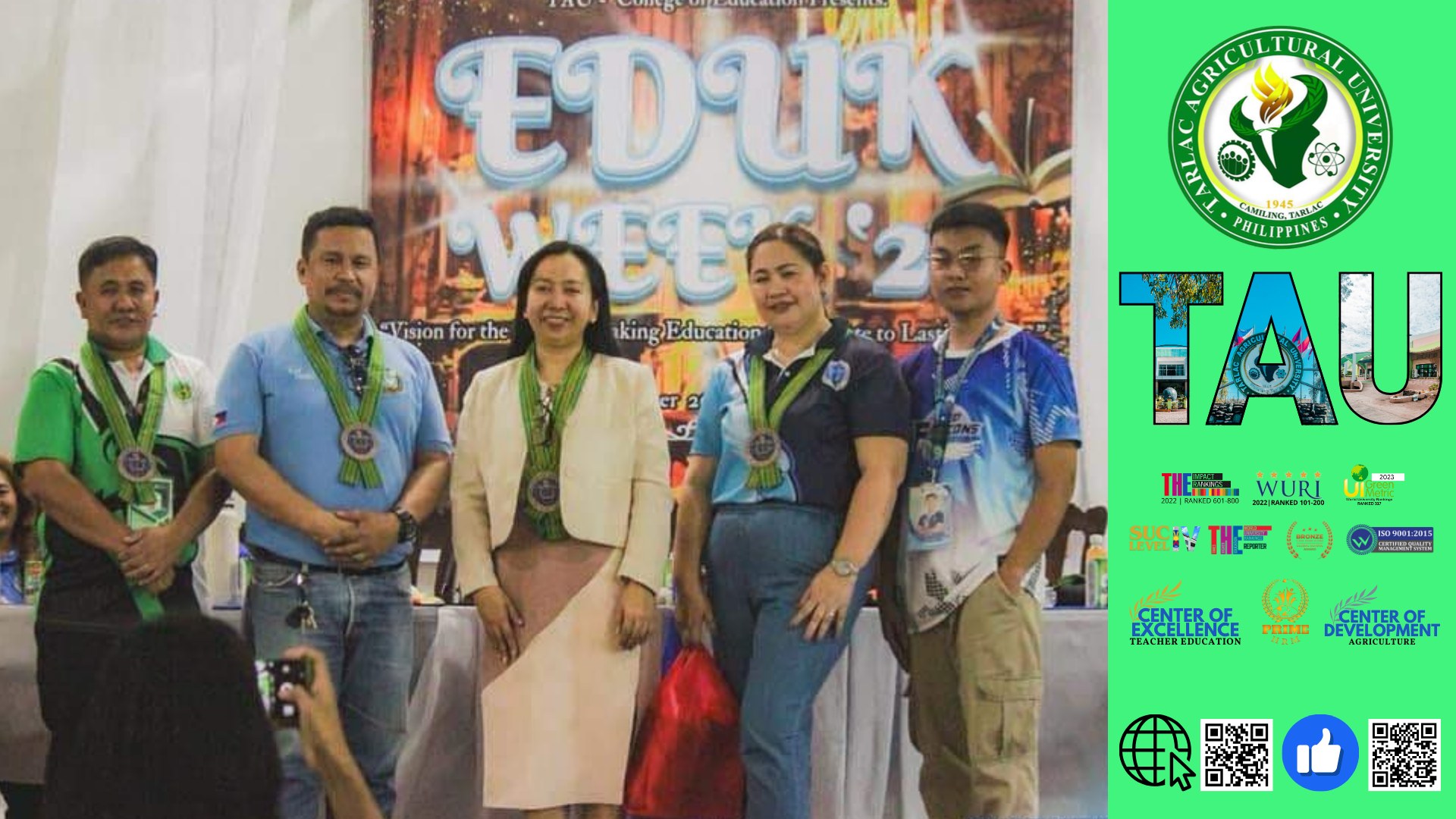 𝐂𝐀𝐏𝐓𝐔𝐑𝐄𝐃 𝐈𝐍 𝐋𝐄𝐍𝐒 | The Tarlac Agricultural University (TAU), through its College of Education (CEd), celebrates creativity and team spirit during Eduk Week 2024 with the theme "Vision for the Future: Making Education Contribute to Lasting Peace," where students showcase their talents and skills at the Gilberto O. Teodoro Multipurpose Center, 25-29 November.