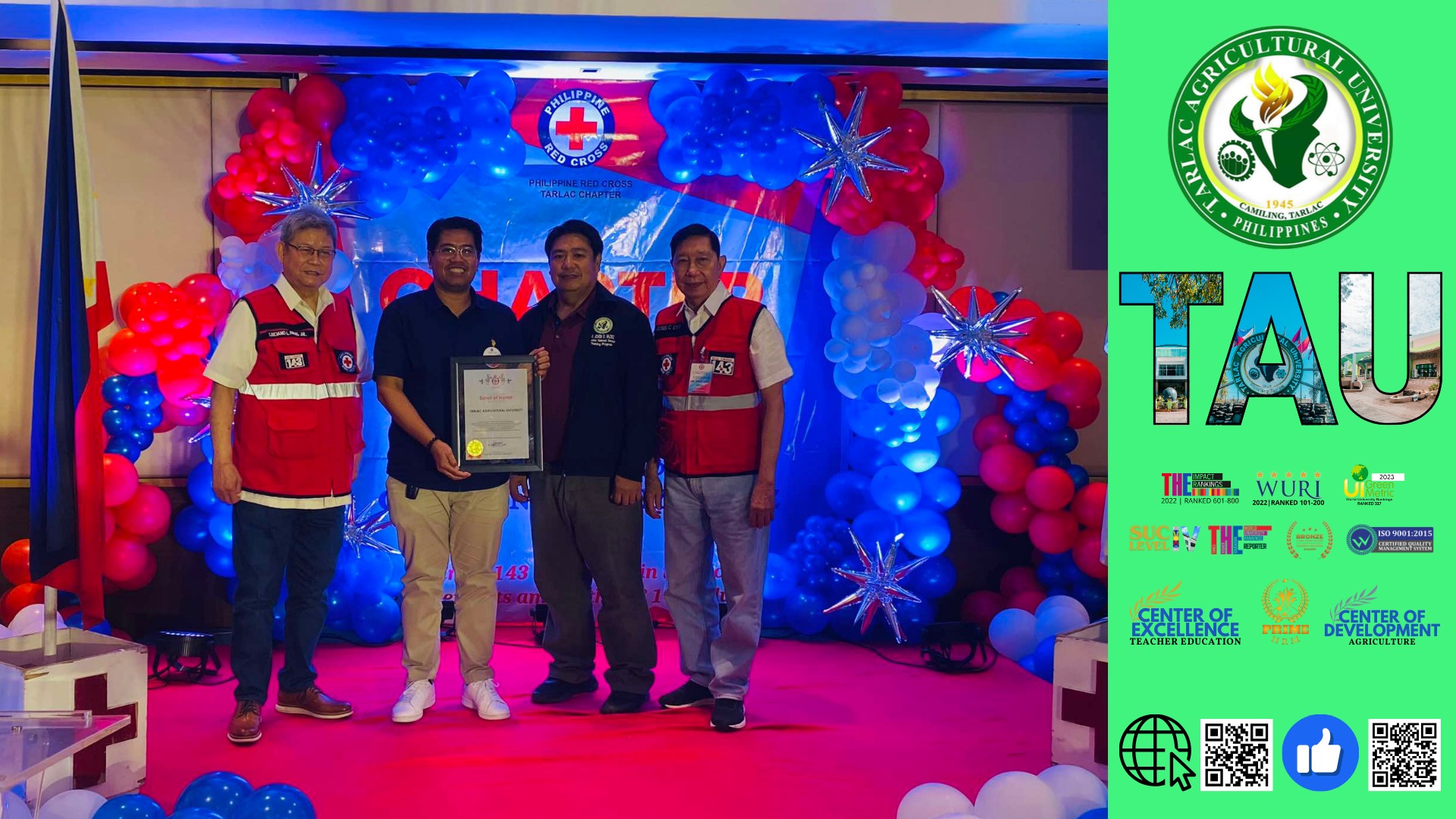 𝐂𝐀𝐏𝐓𝐔𝐑𝐄𝐃 𝐈𝐍 𝐋𝐄𝐍𝐒 | The Tarlac Agricultural University (TAU) represented by the University President - Dr. Silverio Ramon DC. Salunson along with the Director of National Service Training Program (NSTP), Dr. Joven D. Valdez