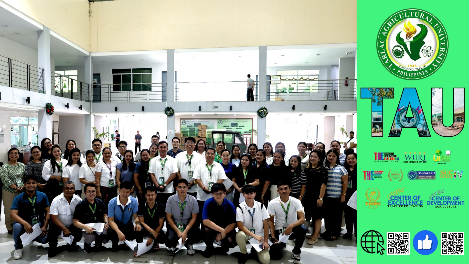 𝐂𝐀𝐏𝐓𝐔𝐑𝐄𝐃 𝐈𝐍 𝐋𝐄𝐍𝐒 | Highlighting its commitment to integrity, excellence, and service, the Tarlac Agricultural University (TAU) conducts a ceremonial oath taking of newly hired and promoted employees at the Administration Building Atrium on 2 December