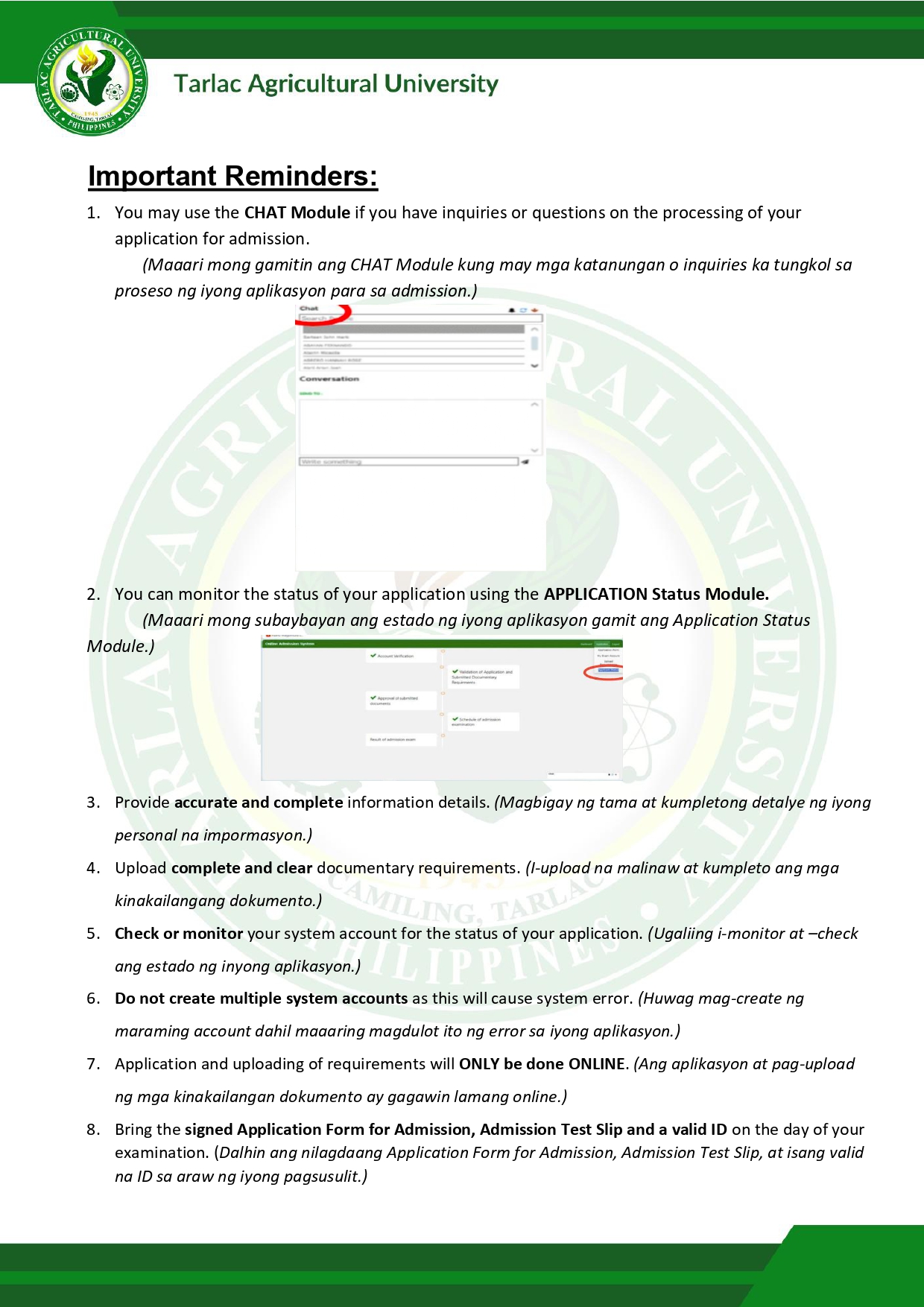 𝐔𝐍𝐈𝐕𝐄𝐑𝐒𝐈𝐓𝐘 𝐁𝐔𝐋𝐋𝐄𝐓𝐈𝐍 | Admission and Registration Services Online Admission AY 2025-2026