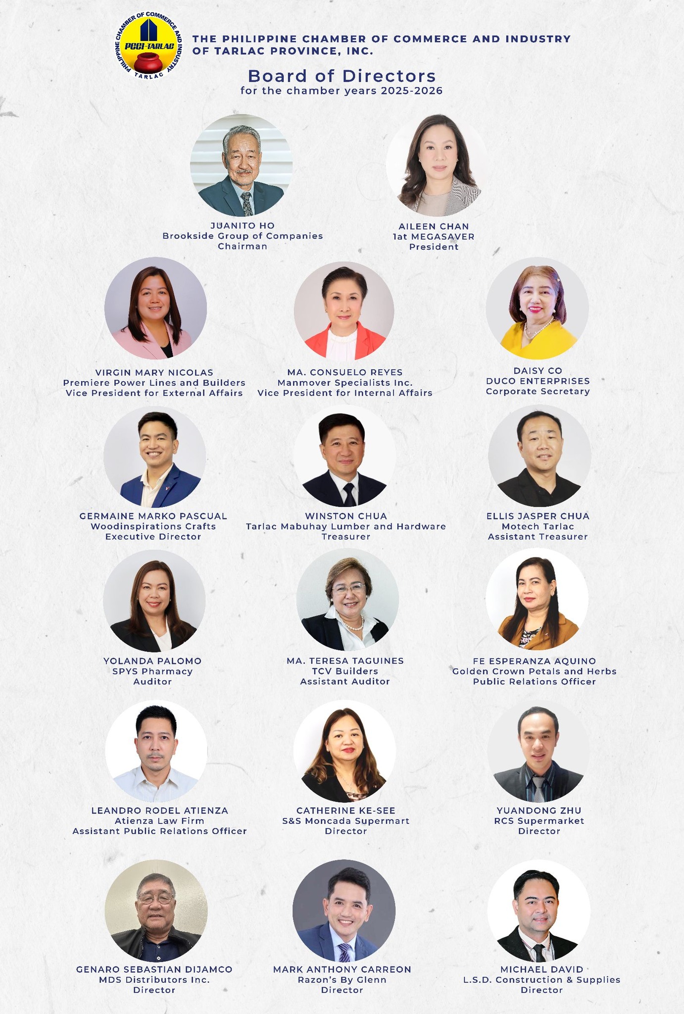 𝐒𝐏𝐎𝐓𝐋𝐈𝐆𝐇𝐓 | 2 TAU BOR members elected as PCCI Tarlac Chairman, VP for External Affairs