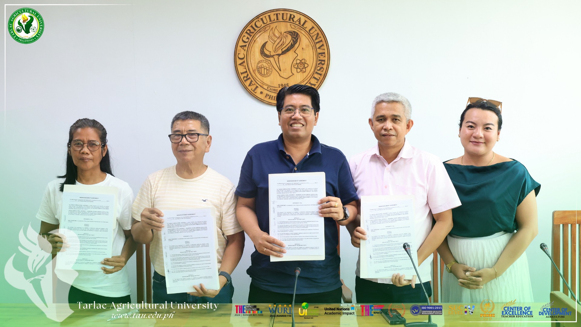 𝐂𝐀𝐏𝐓𝐔𝐑𝐄𝐃 𝐈𝐍 𝐋𝐄𝐍𝐒 | To guarantee a safe and student-friendly campus, the Tarlac Agricultural University (TAU) enters into a Memorandum of Agreement (MOA) with the Boarding House Owners Association (BHOA) at the Office of the President (OP) Conference Hall, 7 February