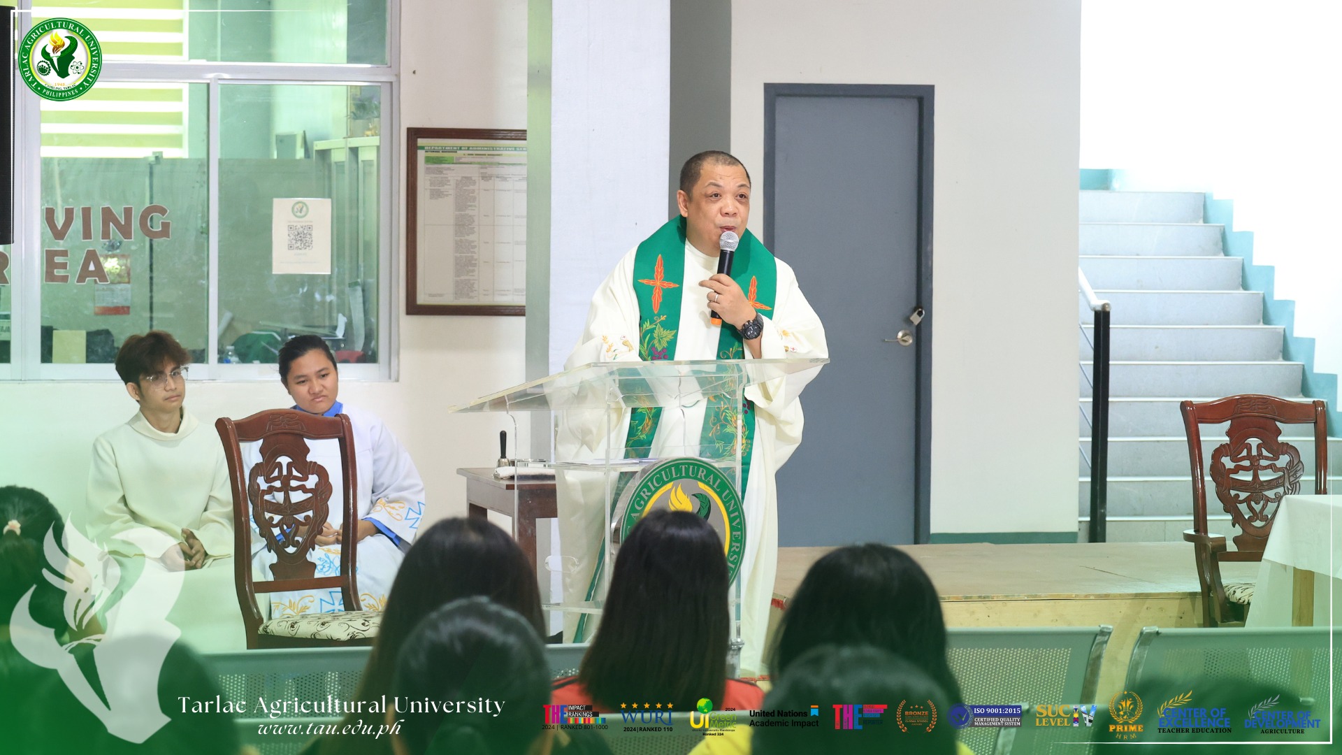 𝐂𝐀𝐏𝐓𝐔𝐑𝐄𝐃 𝐈𝐍 𝐋𝐄𝐍𝐒 | The Tarlac Agricultural University (TAU) holds a eucharistic mass at the Administration Building Atrium, bringing faculty members, non-teaching staff, and students for a moment of reflection and solidarity followed by a dance fitness and walkathon at the TAU - Oval  on 7 February