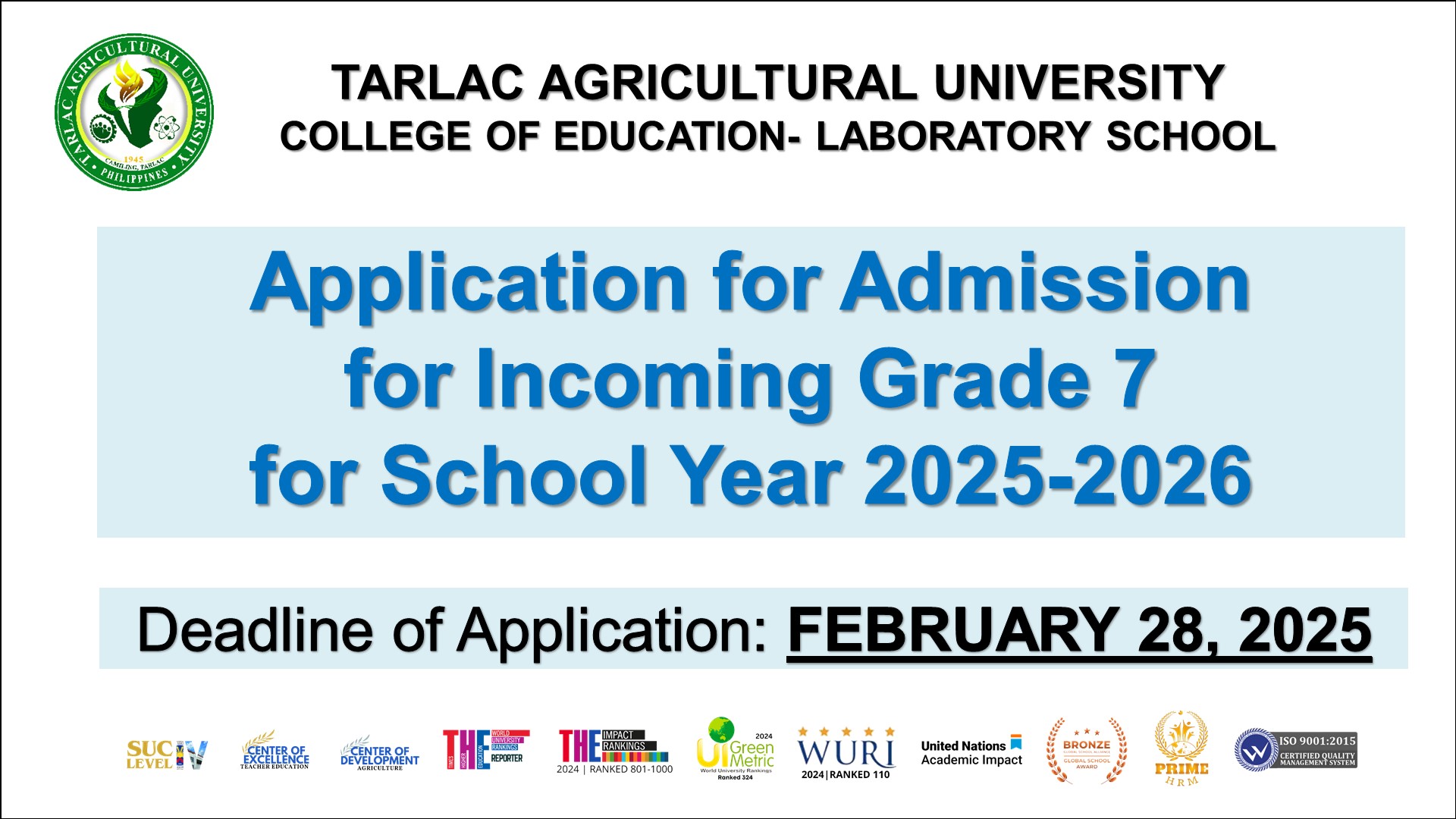 𝐔𝐍𝐈𝐕𝐄𝐑𝐒𝐈𝐓𝐘 𝐁𝐔𝐋𝐋𝐄𝐓𝐈𝐍 | Admission and Registration Services (ARS) Laboratory School